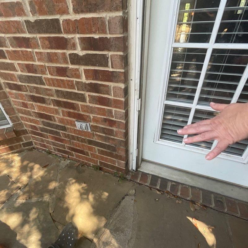 Brick patio entry and exterior wall masonry repair Brick patio entry and exterior wall masonry repair