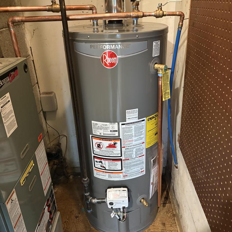 Gas water heater installation with copper piping