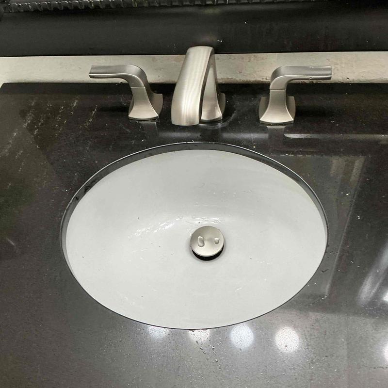 Bathroom sink faucet and countertop prep