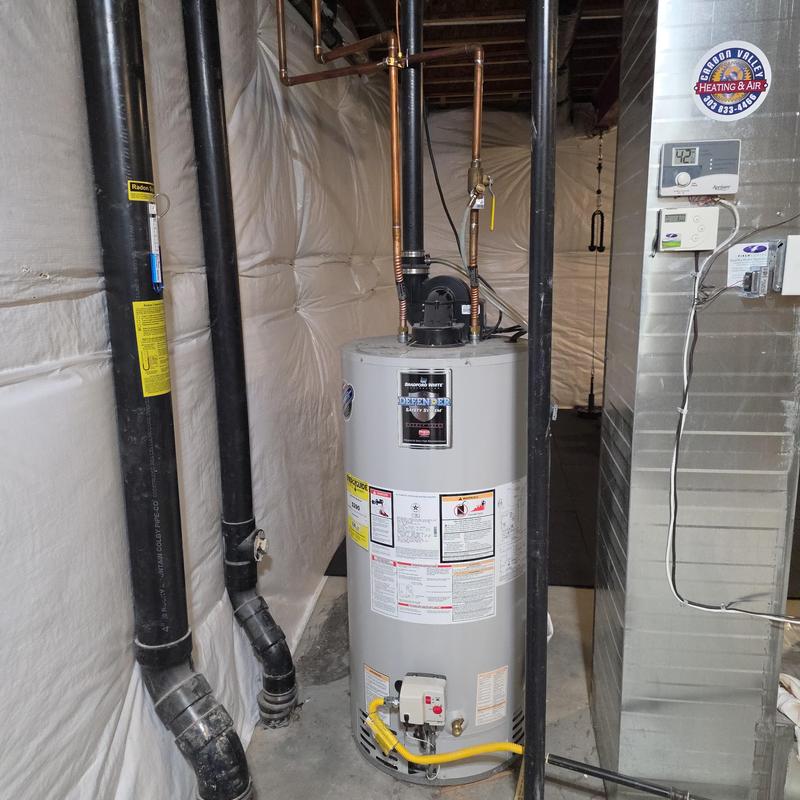Bradford White water heater with copper piping