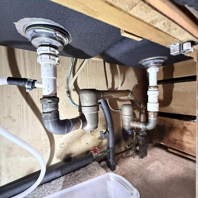Kitchen sink drain pipes under cabinet replacement