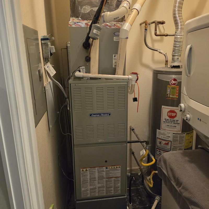 American Standard furnace with PVC vent pipes American Standard furnace with PVC vent pipes