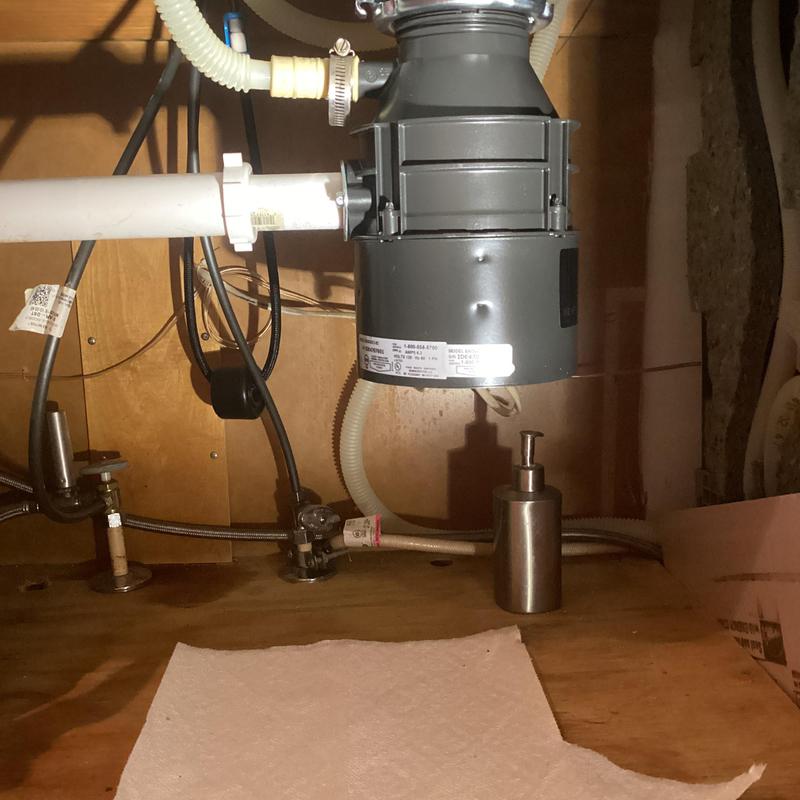12 hp InSinkErator garbage disposal under sink installation 12 hp InSinkErator garbage disposal under sink installation