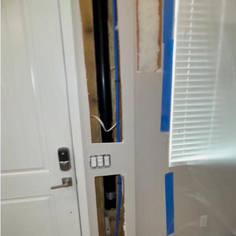 Main vertical drain stack with new ABS pipe installation