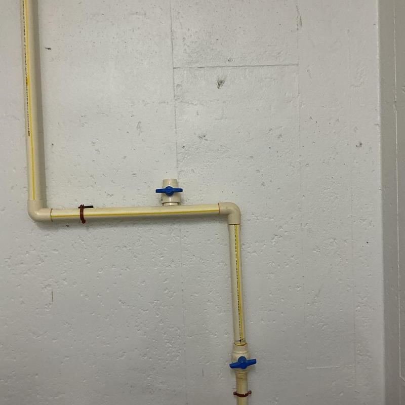 2-inch CPVC shut-off valves installed on piping system 2-inch CPVC shut-off valves installed on piping system