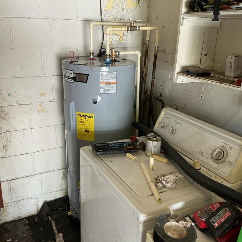 AO Smith water heater installed in garage AO Smith water heater installed in garage