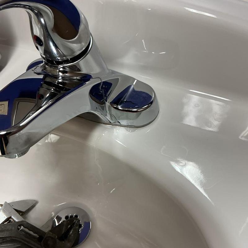 Peerless faucet base leaking in ADA sink Peerless faucet base leaking in ADA sink