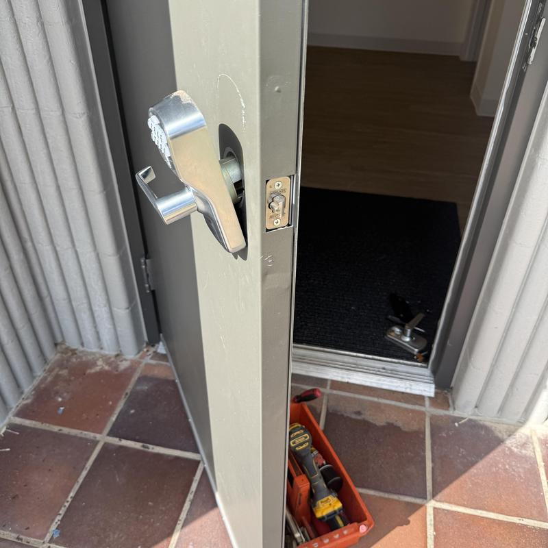 Schlage keypad lock on child care facility door Schlage keypad lock on child care facility door