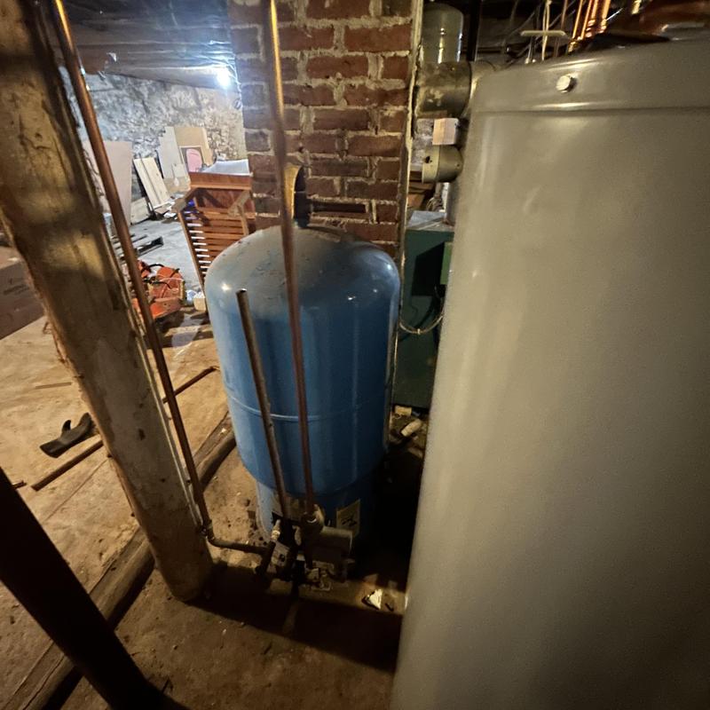 Indirect boiler tank disconnected beside water heater Indirect boiler tank disconnected beside water heater