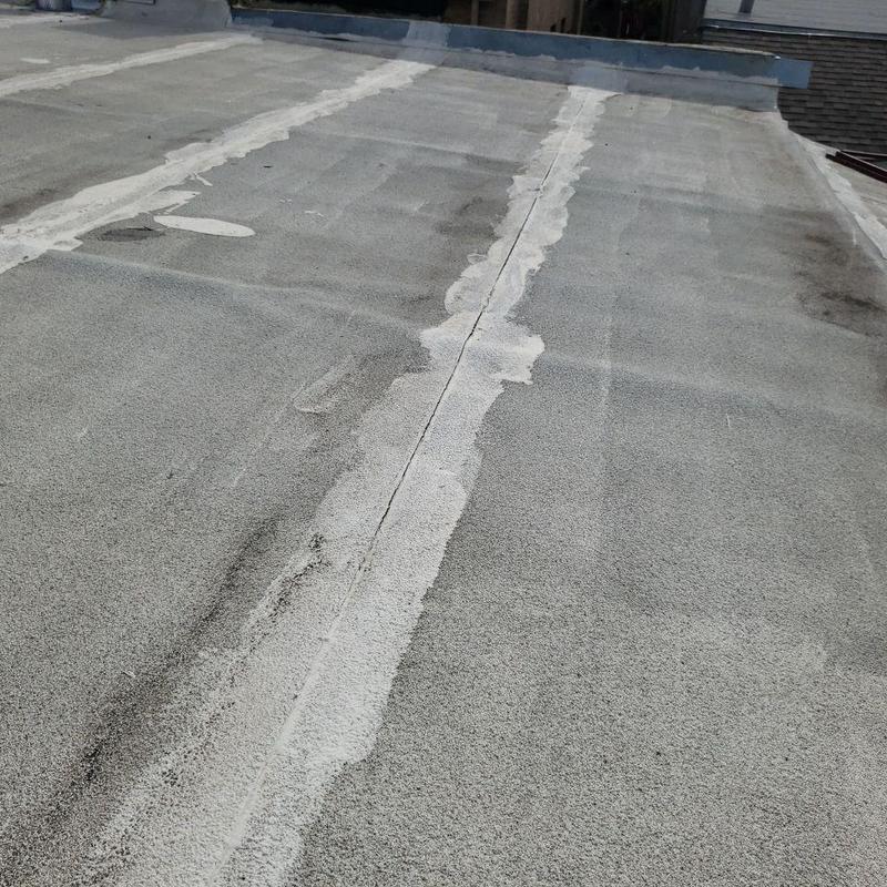 Modified bitumen roof with seam separation and granule loss Modified bitumen roof with seam separation and granule loss