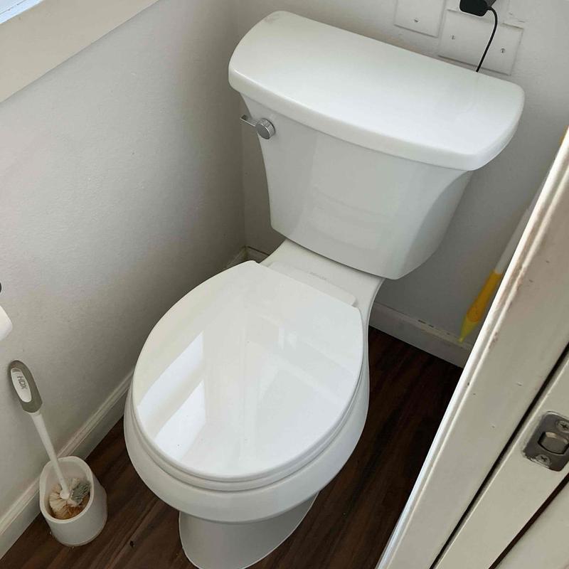 Kohler round-front toilet with new wax ring installed