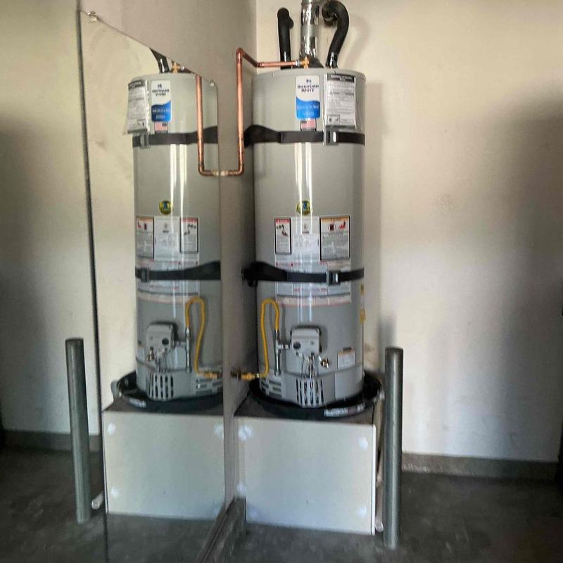 50-gallon water heater installed with copper piping