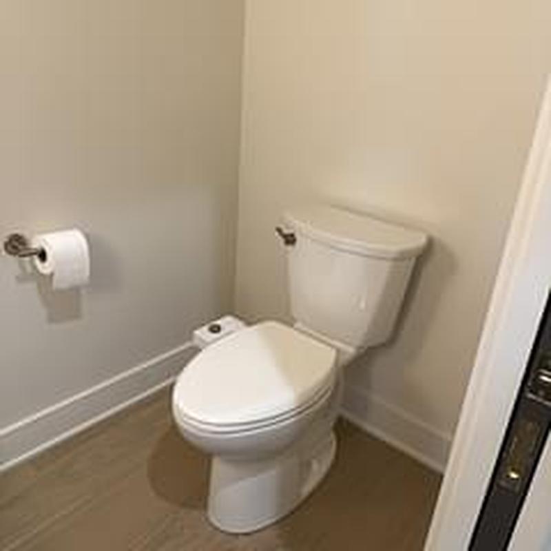 Toilet with sewage pump discharge hook installation