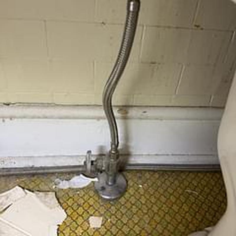 Toilet water shutoff valve with flexible supply line