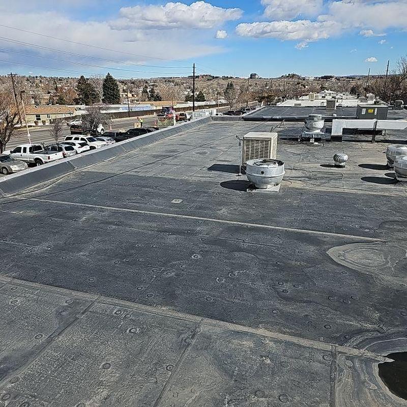 EPDM flat roof with ventilation and HVAC units EPDM flat roof with ventilation and HVAC units