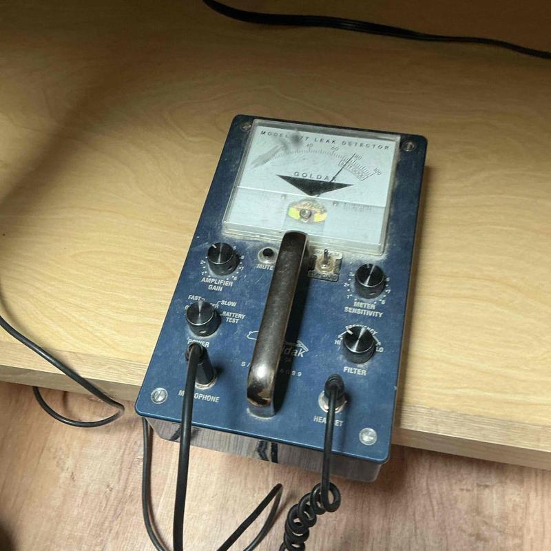 Electronic leak detector device for water system check