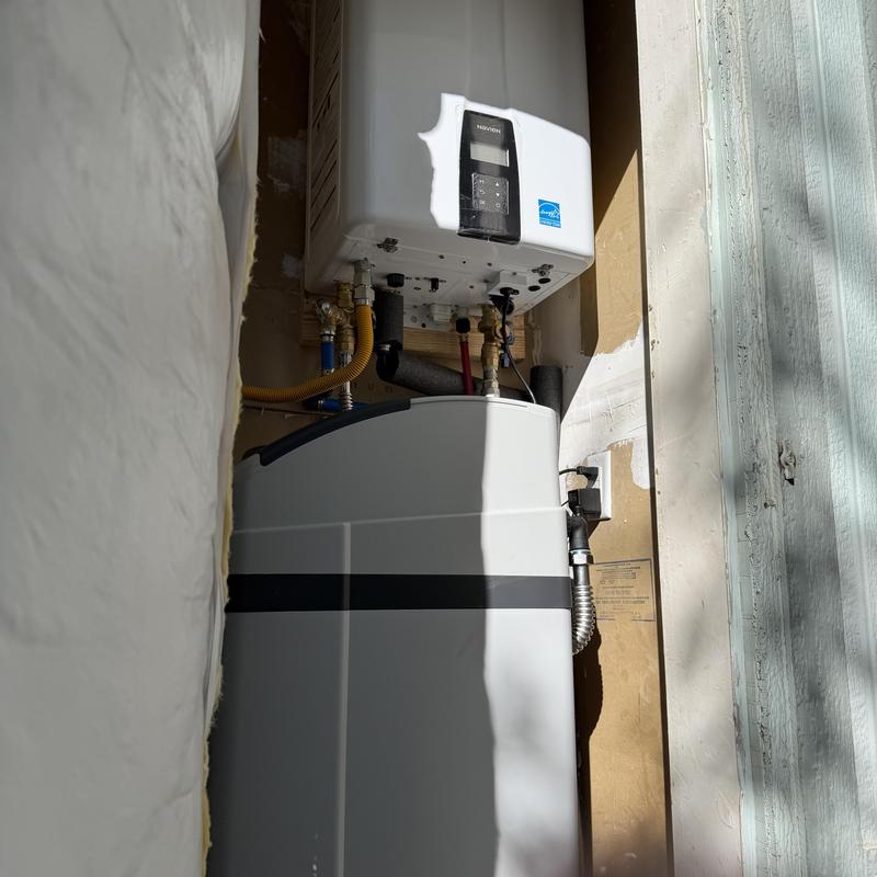 Navien tankless water heater with water softener system Navien tankless water heater with water softener system