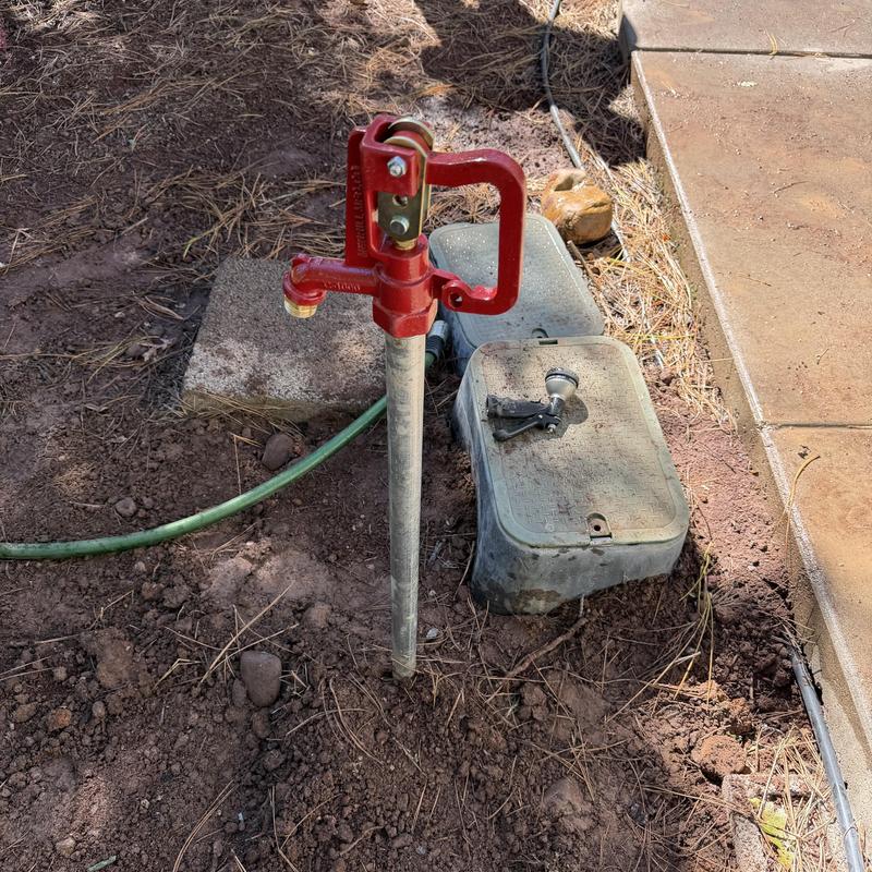 Yard hydrant with new PVC piping installed Yard hydrant with new PVC piping installed
