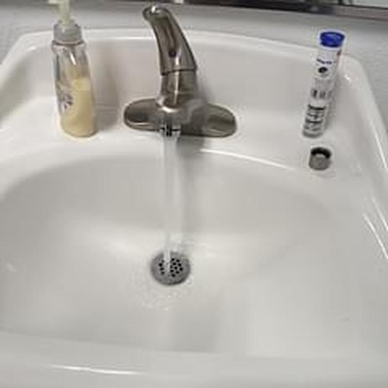Lavatory faucet with running water and soap dispenser