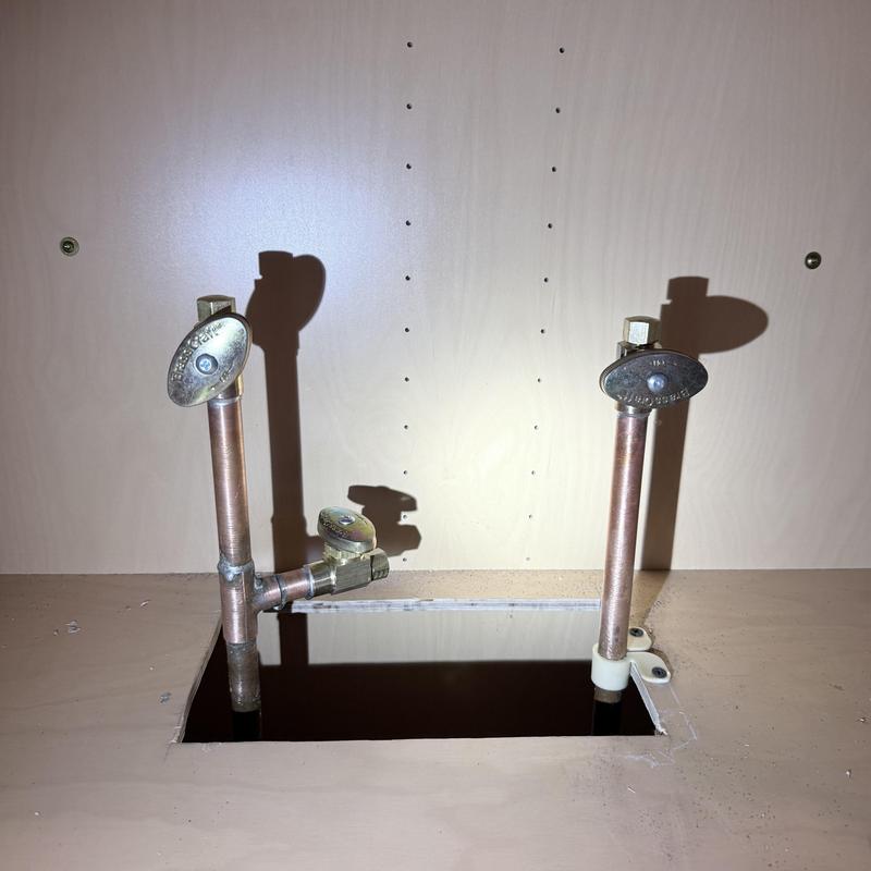 Kitchen sink emergency shut off valves and copper piping