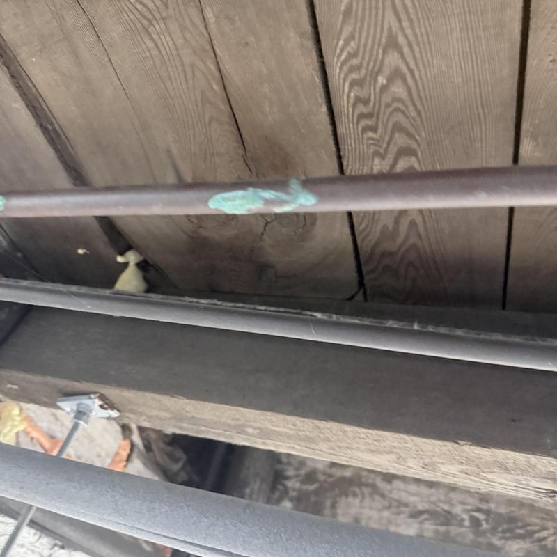 Copper water pipes under kitchen sink installation