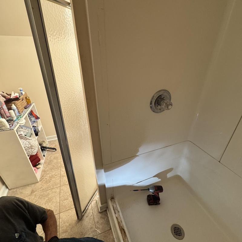 Fiberglass shower joint resealing and door removal Fiberglass shower joint resealing and door removal