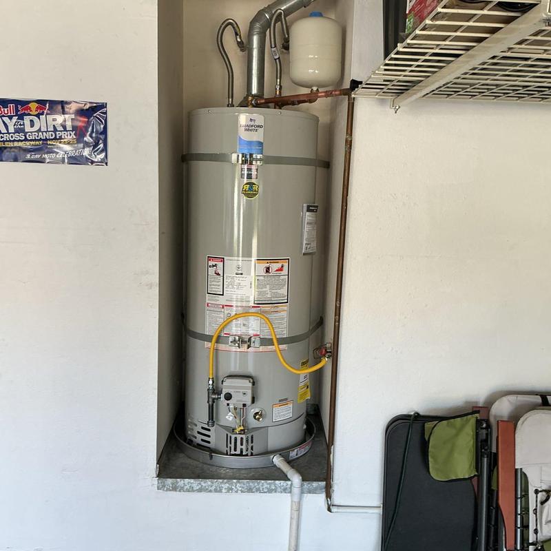 Bradford White 50-gallon natural gas water heater installed