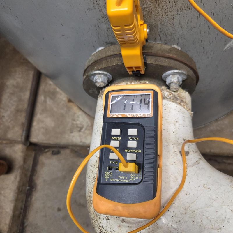 Water heater temperature reading on digital thermometer Water heater temperature reading on digital thermometer