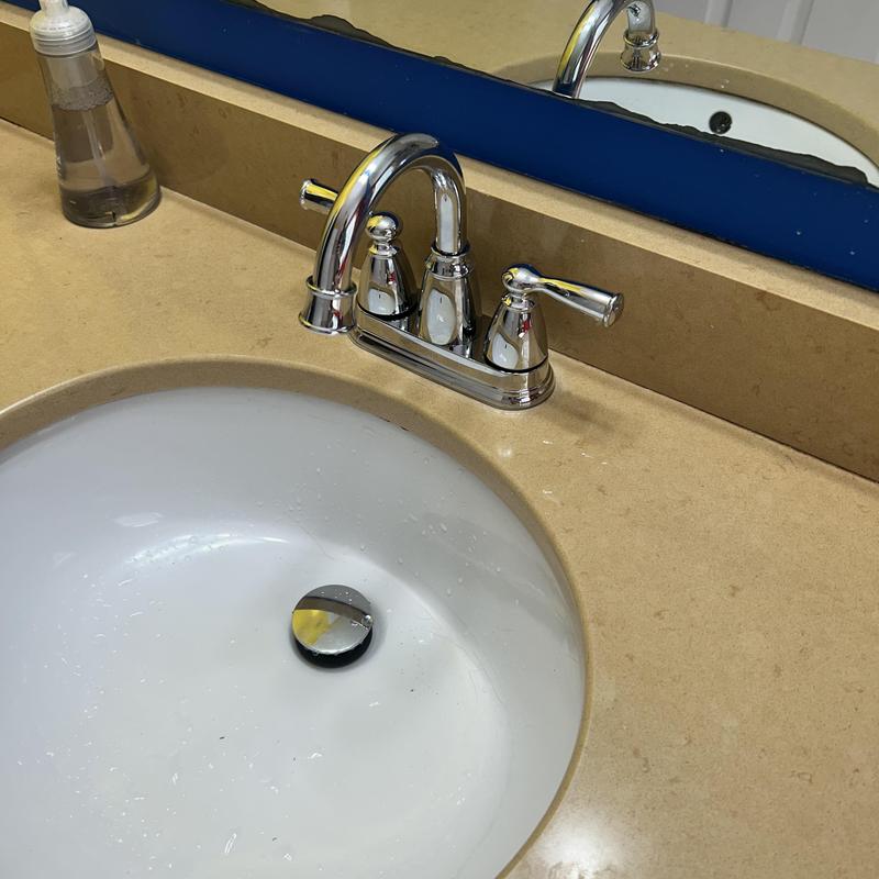 Bathroom sink faucet and pop-up drain assembly replacement Bathroom sink faucet and pop-up drain assembly replacement
