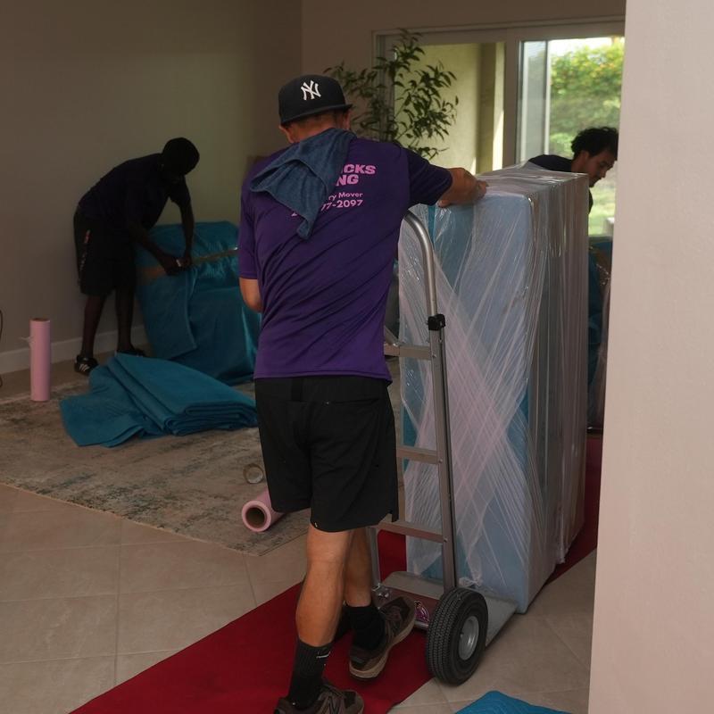 Grandfather clock wrapped for moving in Bonita Springs