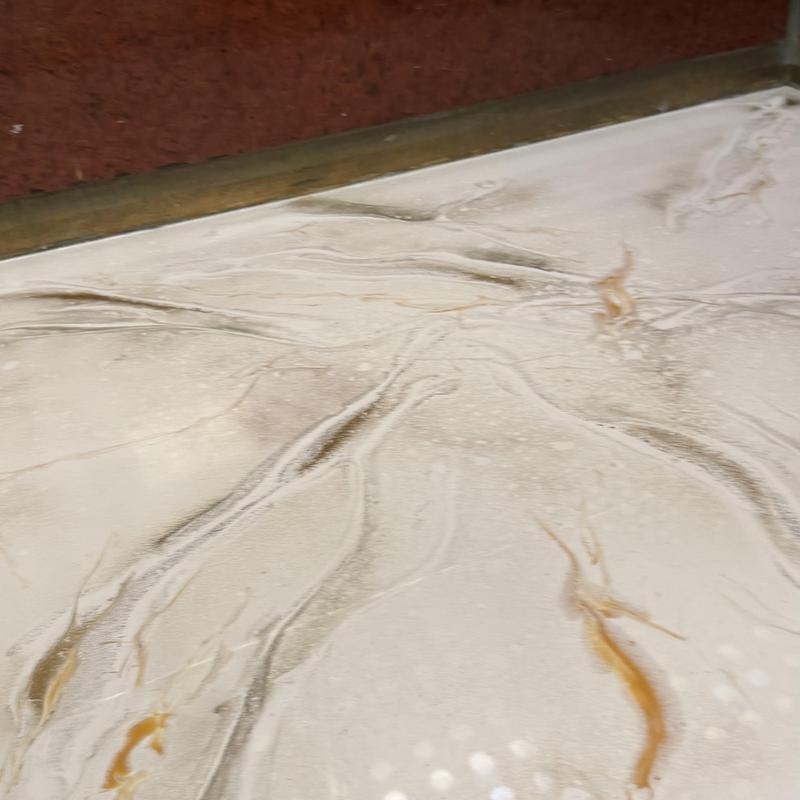 Liquid marble elevator floor design close-up detail
