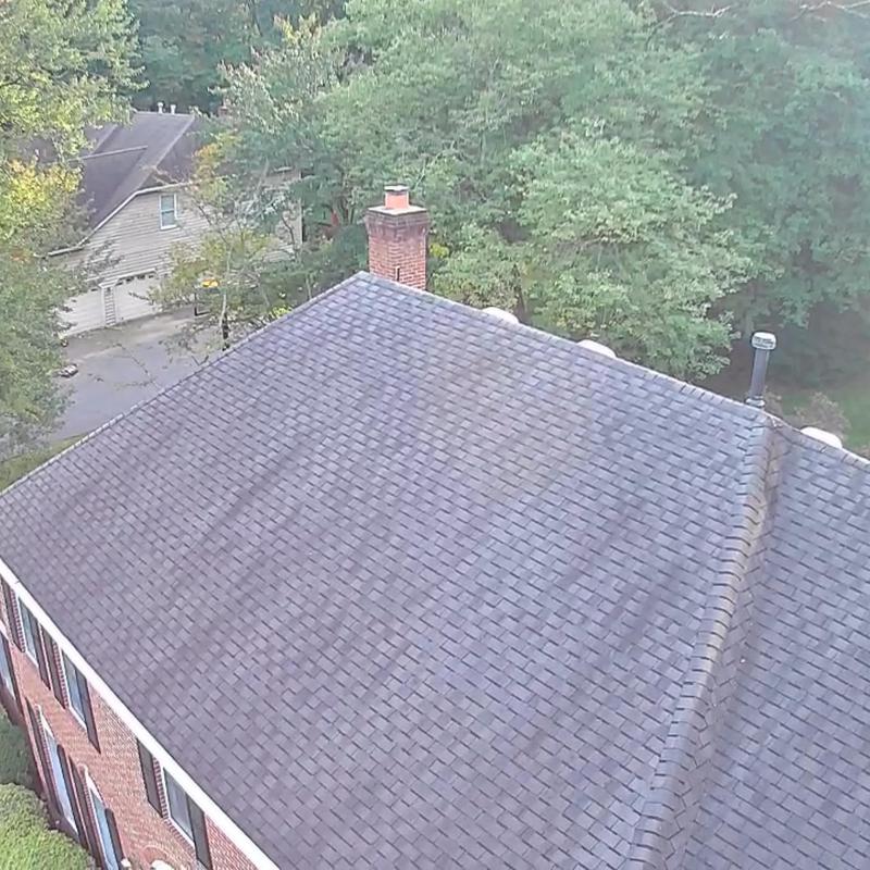 Architectural shingle roof replacement with new underlayment Architectural shingle roof replacement with new underlayment