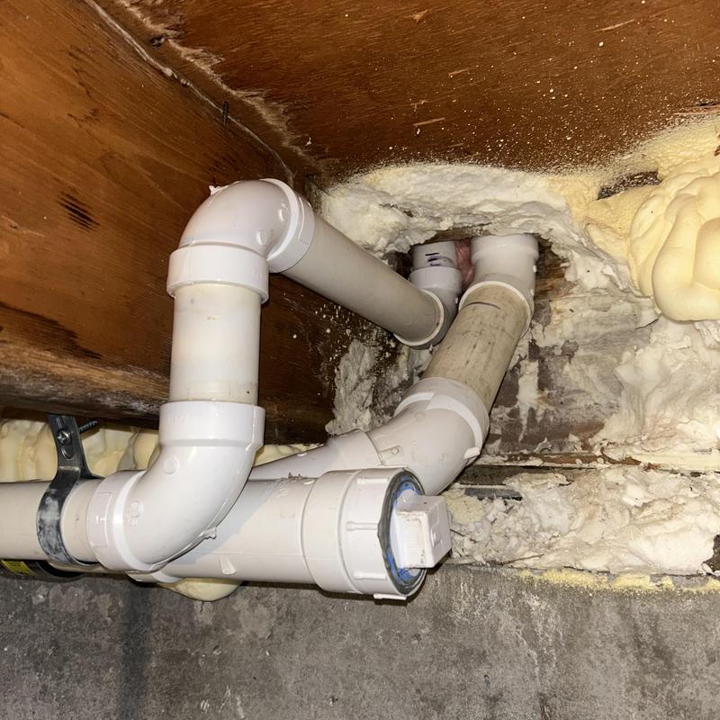Kitchen sink and laundry drain PVC repiping and venting Kitchen sink and laundry drain PVC repiping and venting
