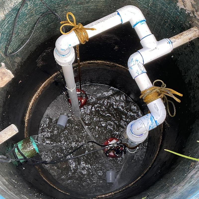Liberty grinder pump system with new PVC piping
