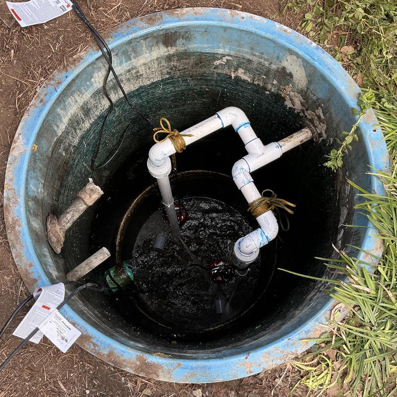 Liberty grinder pump with new plumbing shield installation