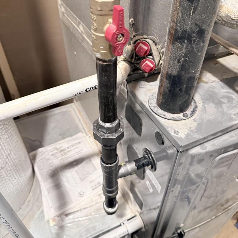 Gas shutoff valve on water heater system
