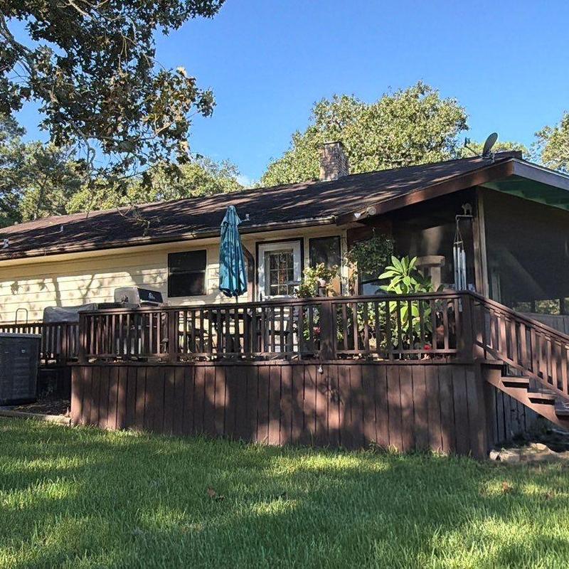 Roof shingles damage inspection on residential house