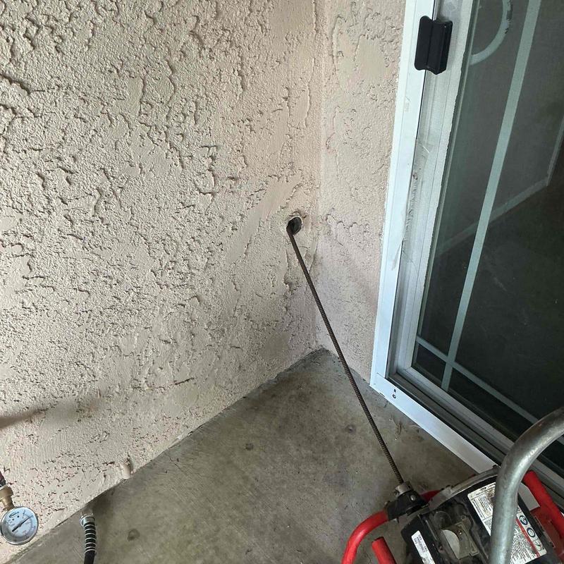 Kitchen drain line snaking through exterior cleanout