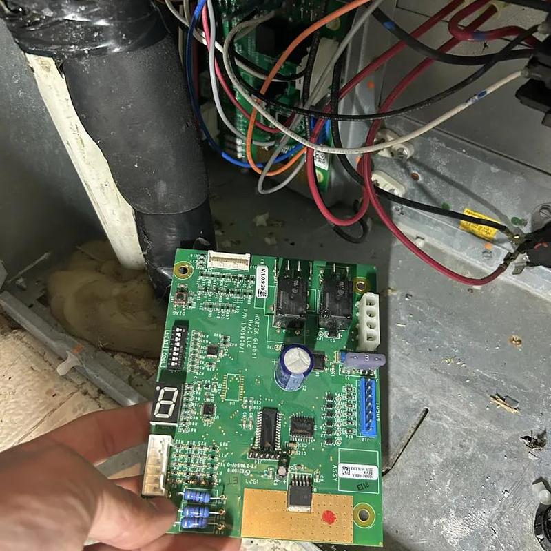 HVAC control board with wiring connections in unit HVAC control board with wiring connections in unit
