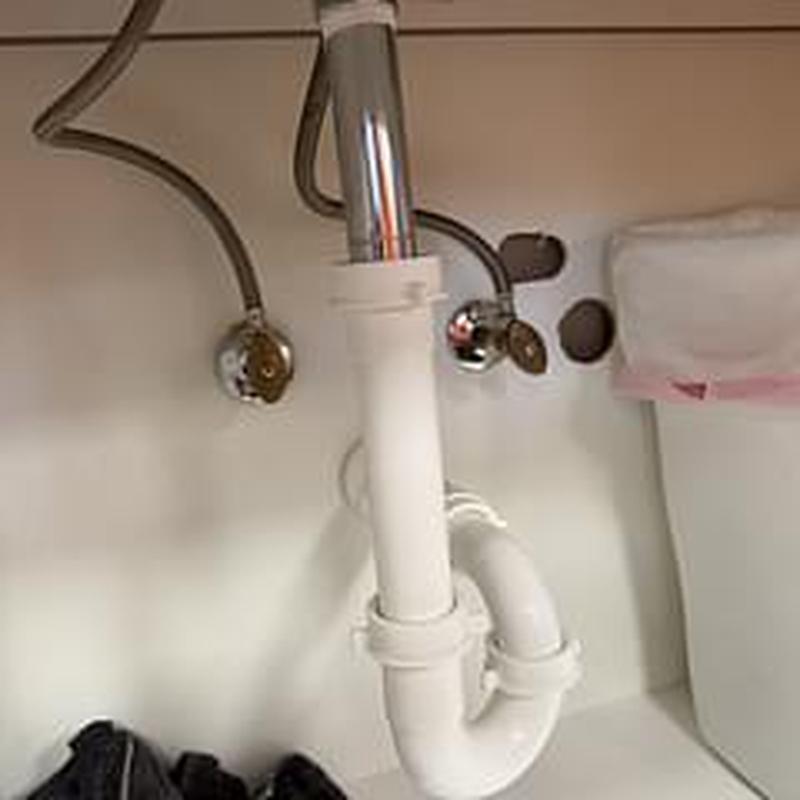 Office sink drain pipe with water supply valves
