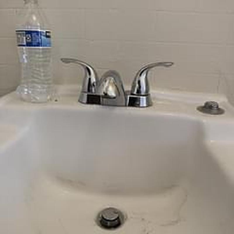 Two handle lavatory faucet with chrome finish