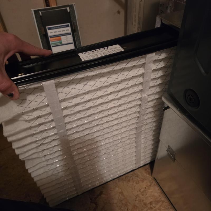 Aprilaire whole home air filter being replaced Aprilaire whole home air filter being replaced