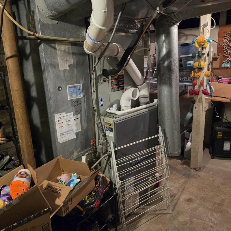 American Standard high-efficiency furnace with PVC pipes American Standard high-efficiency furnace with PVC pipes
