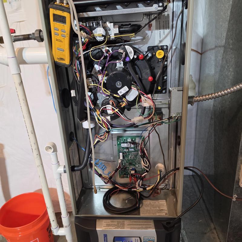 American Standard furnace interior with wiring and controls American Standard furnace interior with wiring and controls