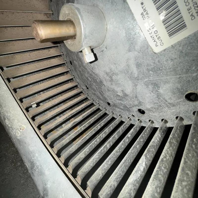 HVAC blower wheel assembly close-up HVAC blower wheel assembly close-up