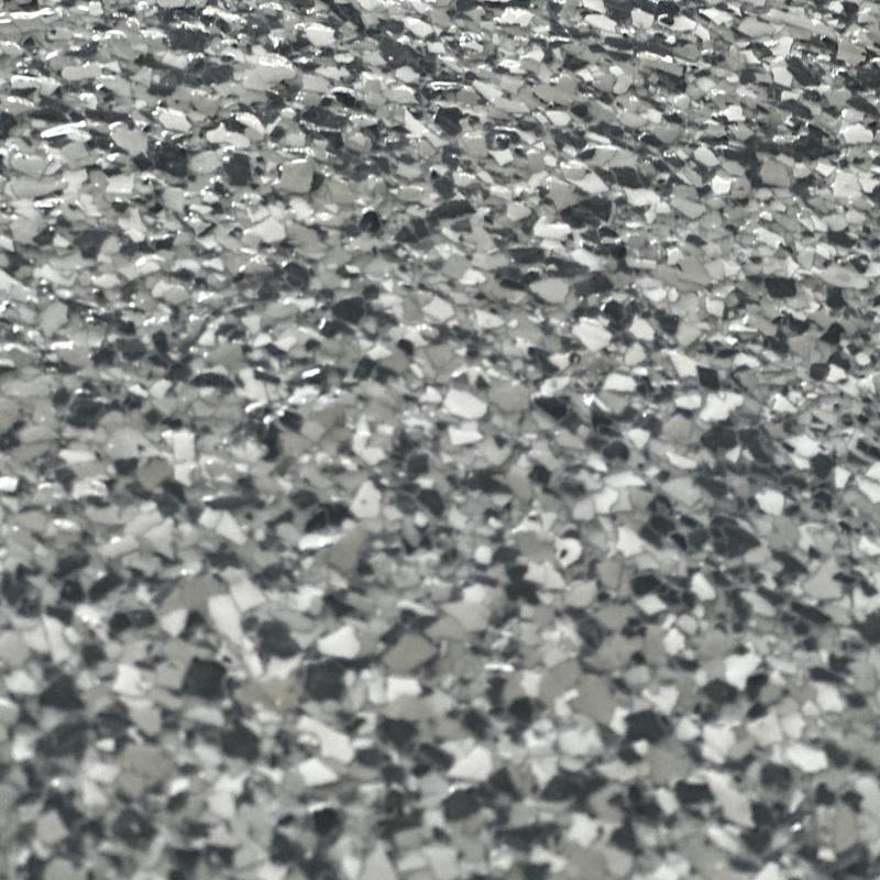 Gravel flake epoxy garage floor coating close-up view
