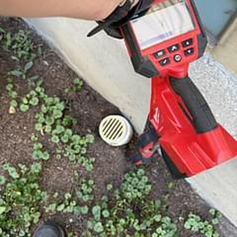 Sewer line camera inspection with handheld monitor