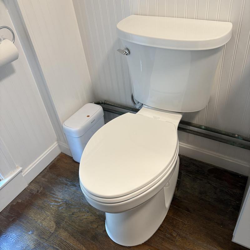 Kohler elongated front comfort height toilet installed