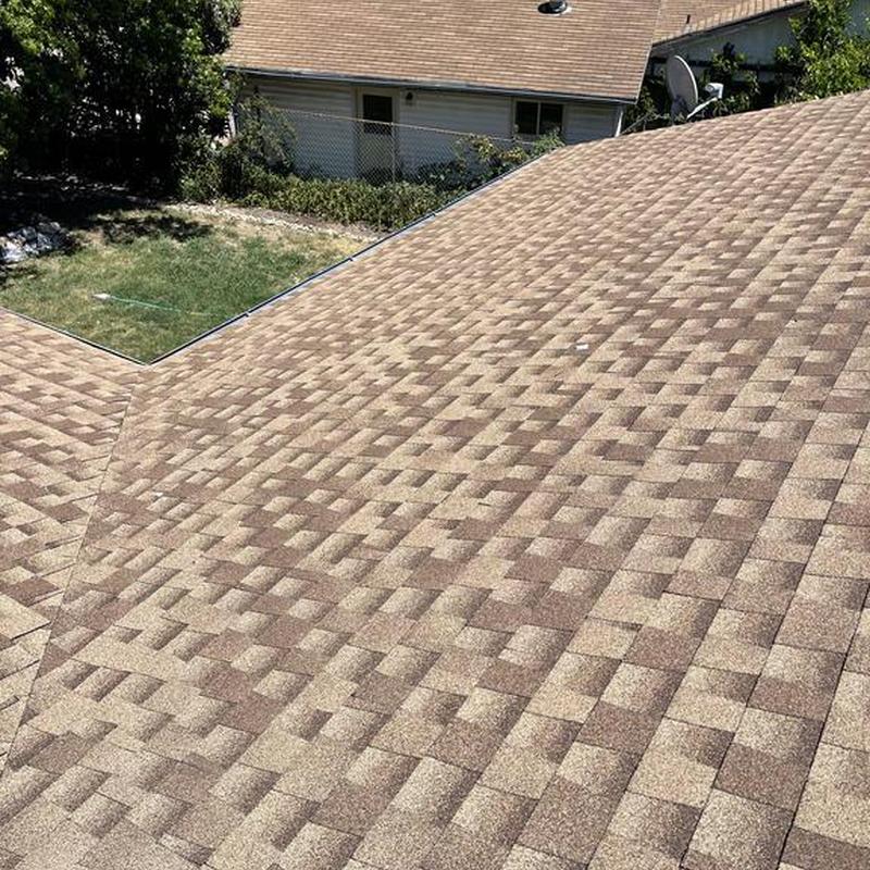 Asphalt shingle roof installation on residential home