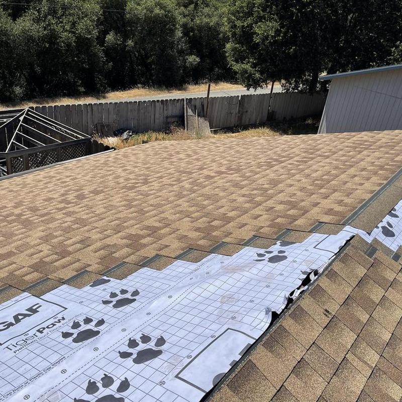 Gaf Tiger Paw underlayment with new asphalt shingles